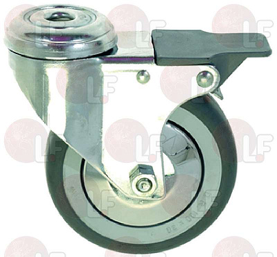 SWIVELLING WHEEL WITH BRAKE