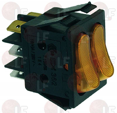 YELLOW DOUBLE SWITCH 16A 250V